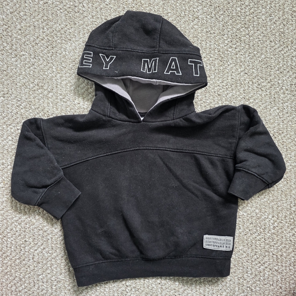 (2/$15) Zara Boys' Black Pullover Hoodie